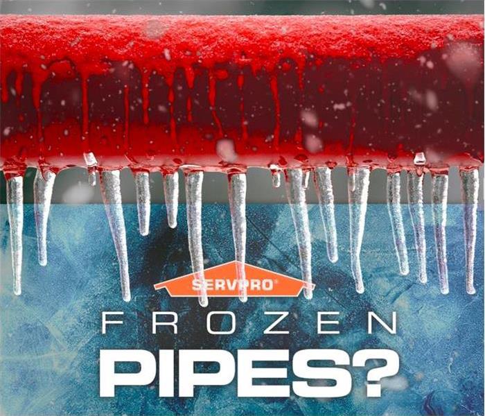 frozen pipes with servpro logo